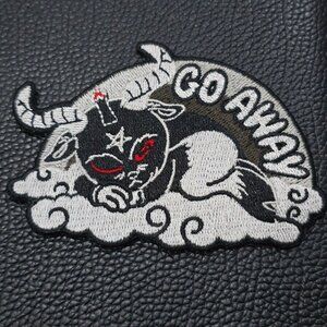 Killstar ✦ Go Away Patch ✦ Occult Cute Snarky Goat Cloud Embroidered OS
